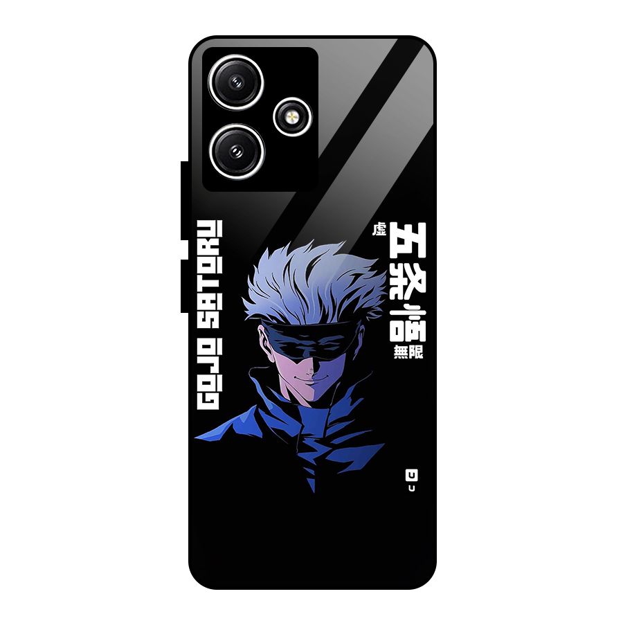 Gojo Sataru Smiles Glass Back Case for Redmi 12 5G
