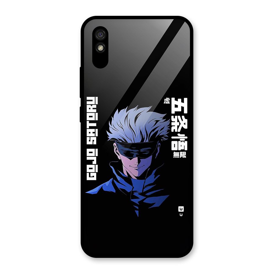 Gojo Sataru Smiles Glass Back Case for Redmi 9A
