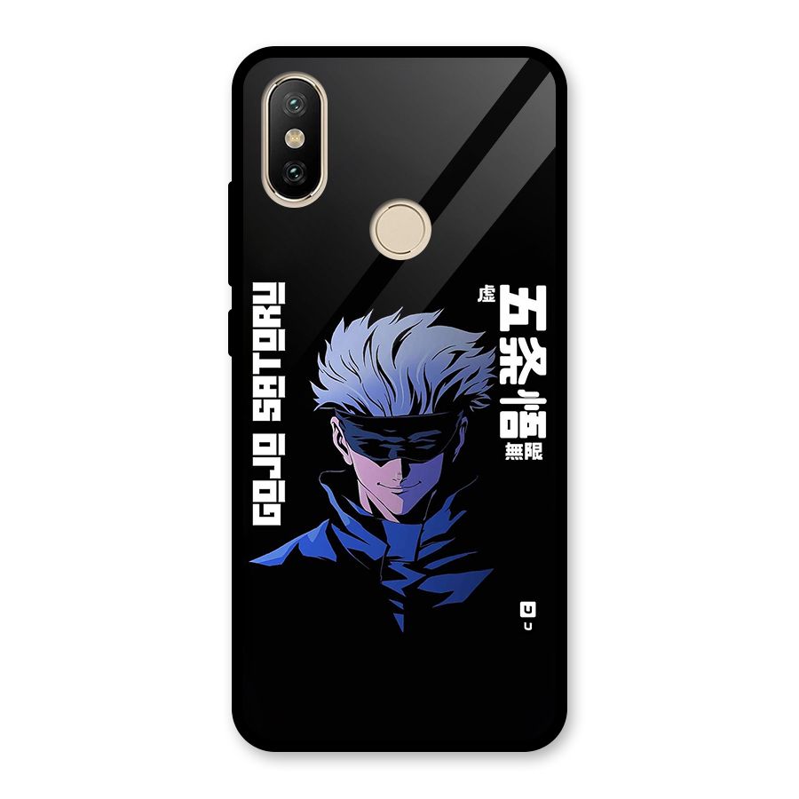 Gojo Sataru Smiles Glass Back Case for Redmi A1