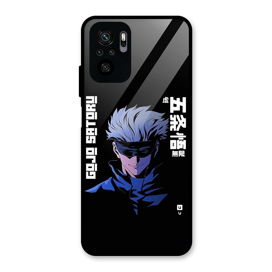 Gojo Sataru Smiles Glass Back Case for Redmi Note 10S