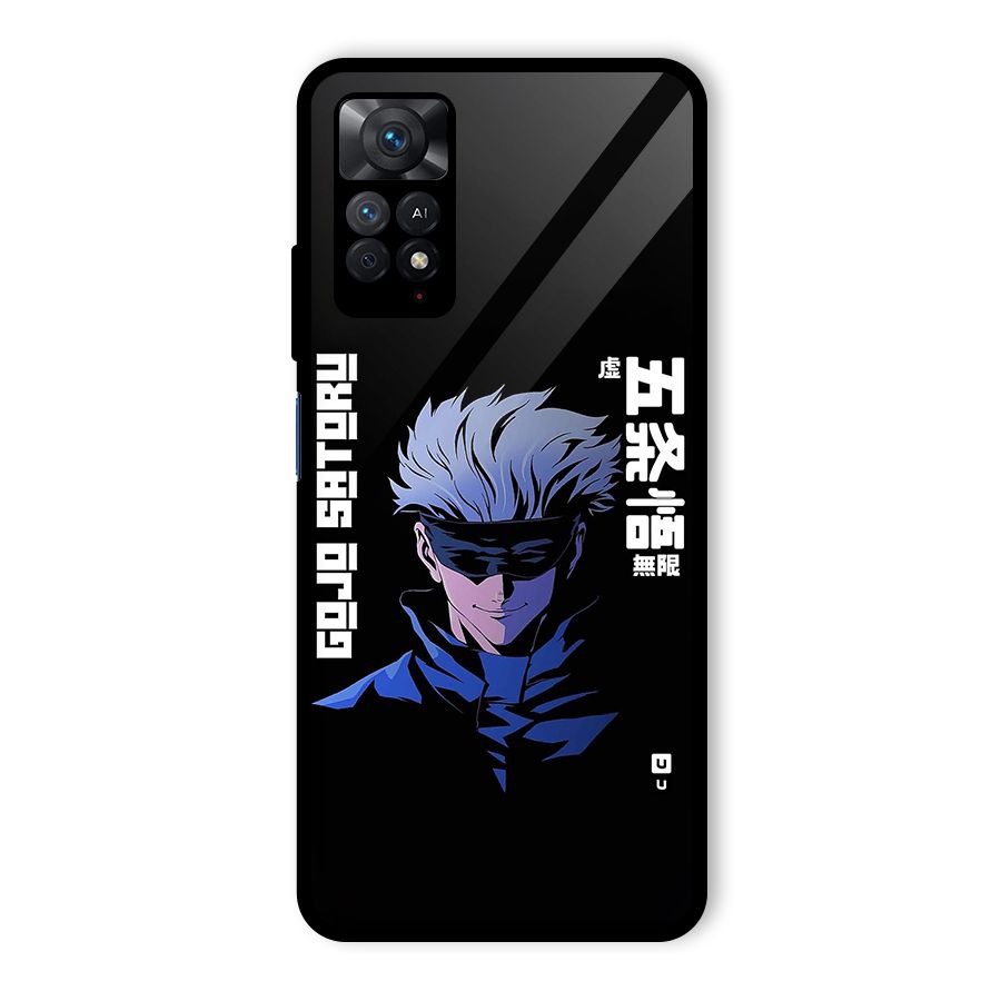 Gojo Sataru Smiles Glass Back Case for Redmi Note 11 Pro