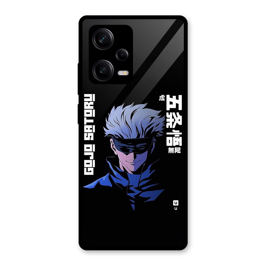 Gojo Sataru Smiles Glass Back Case for Redmi Note 12 Pro