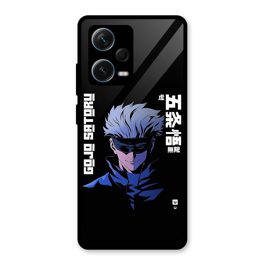 Gojo Sataru Smiles Glass Back Case for Redmi Note 12 Pro Plus 5G