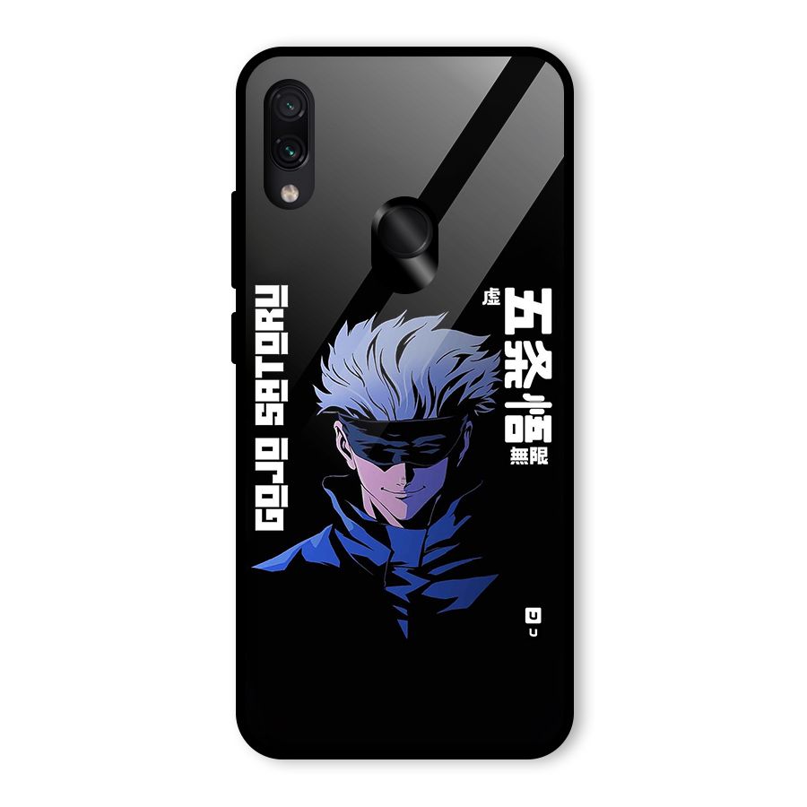 Gojo Sataru Smiles Glass Back Case for Redmi Note 7 Pro