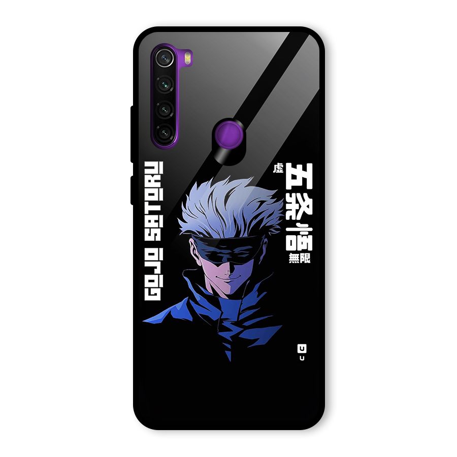 Gojo Sataru Smiles Glass Back Case for Redmi Note 8
