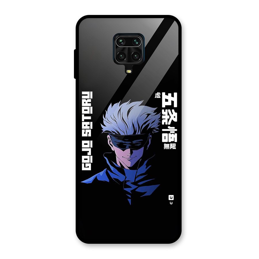 Gojo Sataru Smiles Glass Back Case for Redmi Note 9 Pro