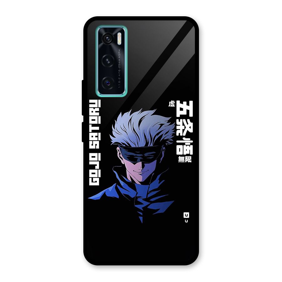 Gojo Sataru Smiles Glass Back Case for Vivo V20 SE
