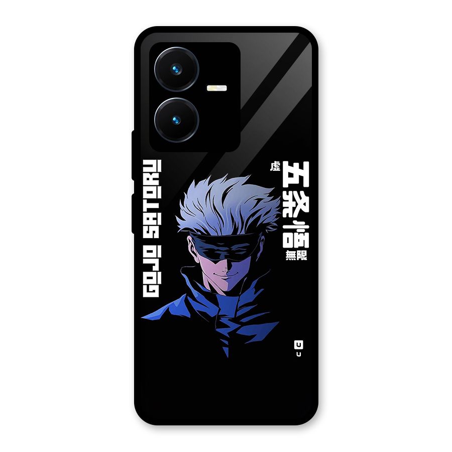 Gojo Sataru Smiles Glass Back Case for Vivo Y22s