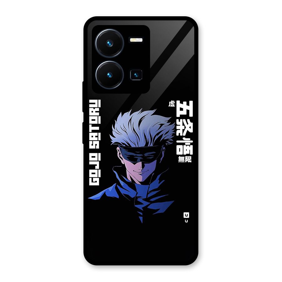 Gojo Sataru Smiles Glass Back Case for Vivo Y35