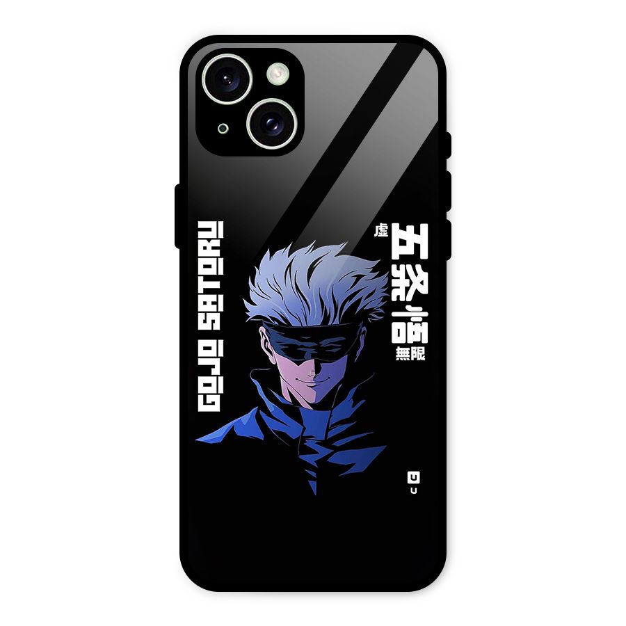 Gojo Sataru Smiles Glass Back Case for iPhone 15 Plus