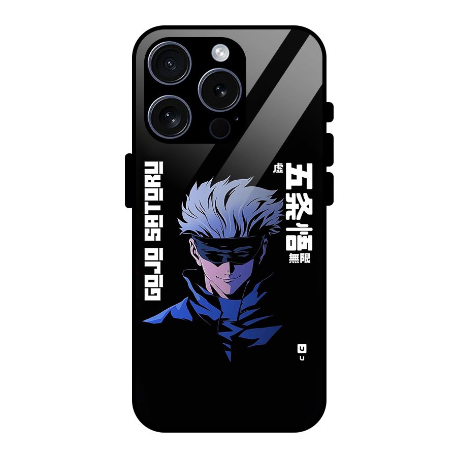 Gojo Sataru Smiles Glass Back Case for iPhone 15 Pro