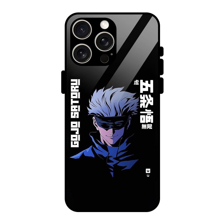 Gojo Sataru Smiles Glass Back Case for iPhone 15 Pro Max