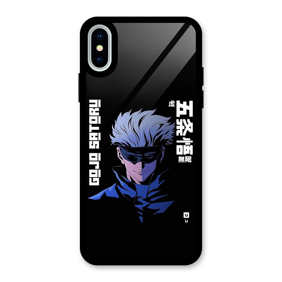 Gojo Sataru Smiles Glass Back Case for iPhone XS