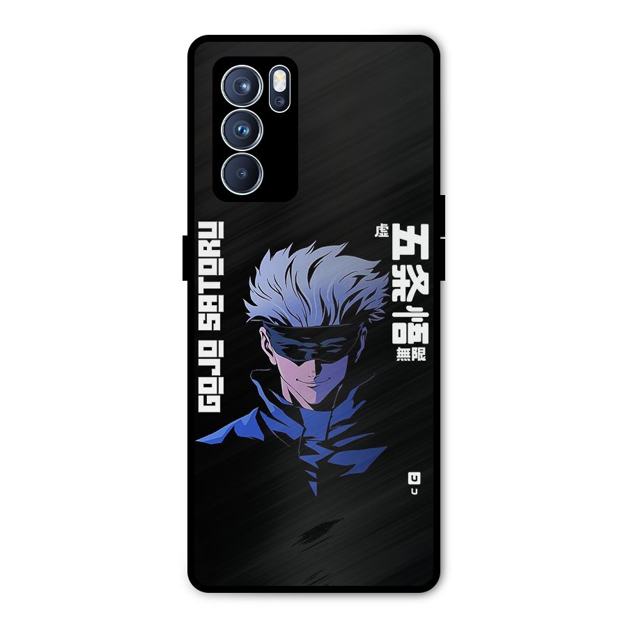 Gojo Sataru Smiles Metal Back Case for Oppo Reno6 Pro 5G