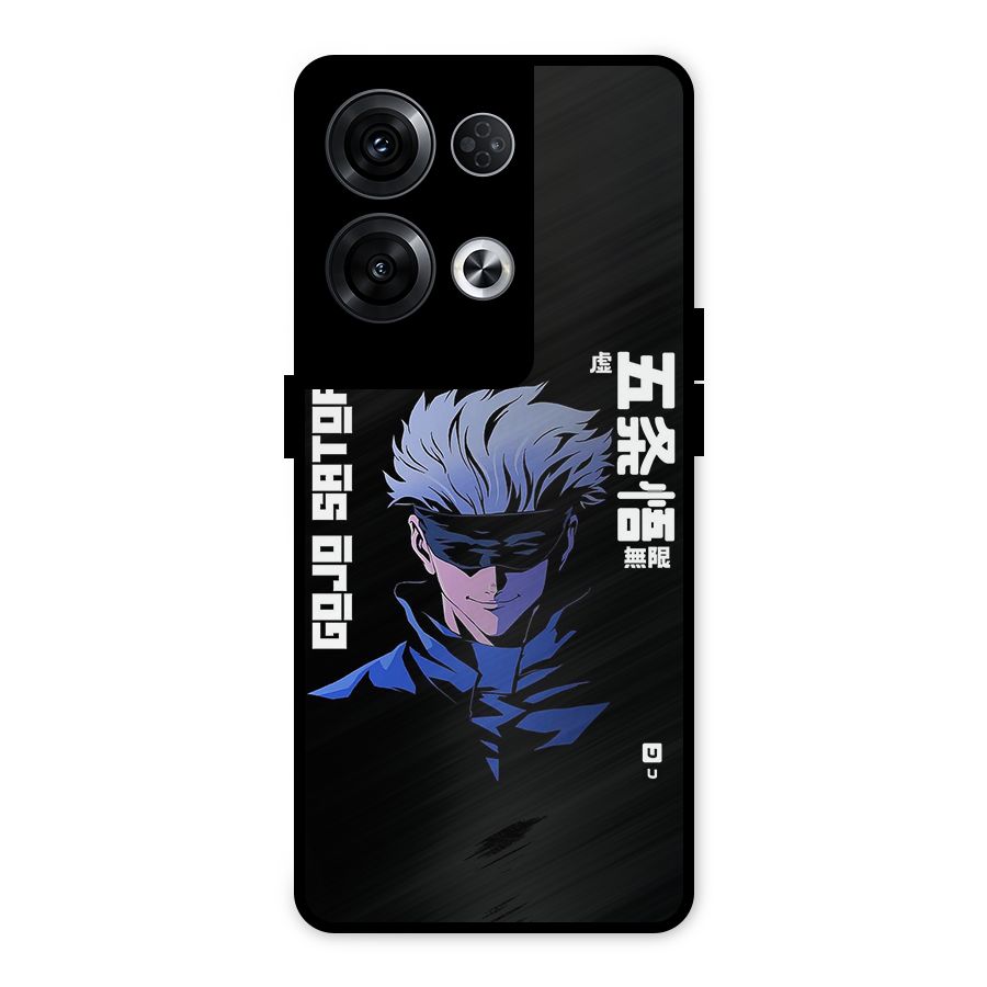 Gojo Sataru Smiles Metal Back Case for Oppo Reno8 Pro 5G