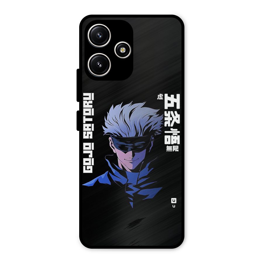 Gojo Sataru Smiles Metal Back Case for Poco M6 Pro