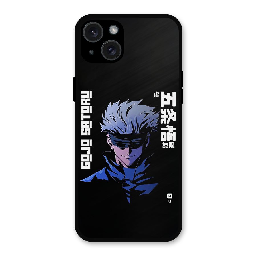 Gojo Sataru Smiles Metal Back Case for iPhone 15 Plus