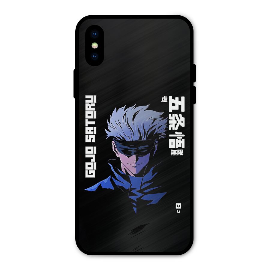 Gojo Sataru Smiles Metal Back Case for iPhone XS