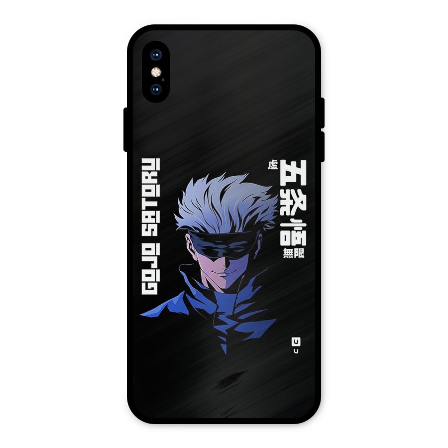 Gojo Sataru Smiles Metal Back Case for iPhone XS Max