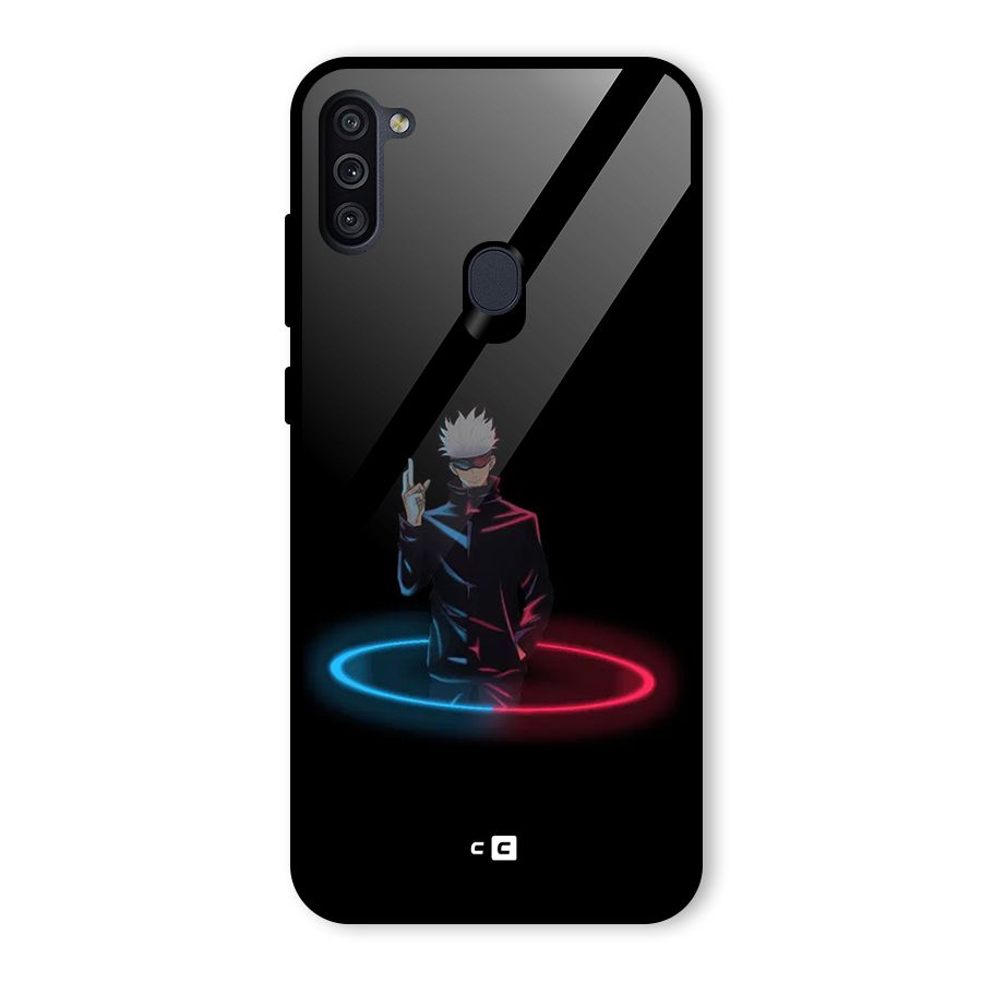 Gojo Sataru Wink Glass Back Case for Galaxy M11