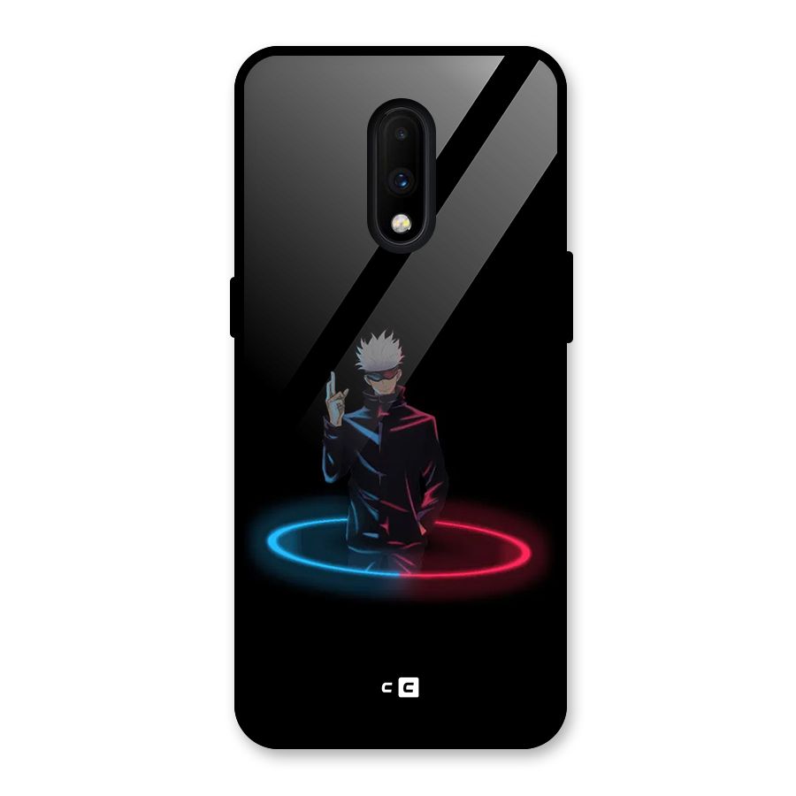 Gojo Sataru Wink Glass Back Case for OnePlus 7