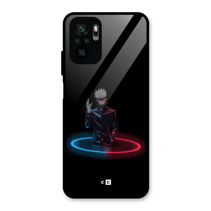 Gojo Sataru Wink Glass Back Case for Redmi Note 10S