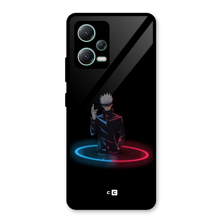 Gojo Sataru Wink Glass Back Case for Redmi Note 12 5G