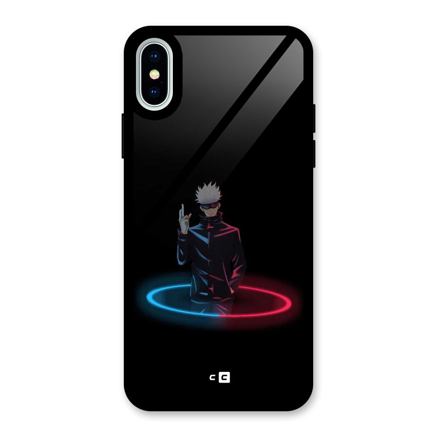 Gojo Sataru Wink Glass Back Case for iPhone XS