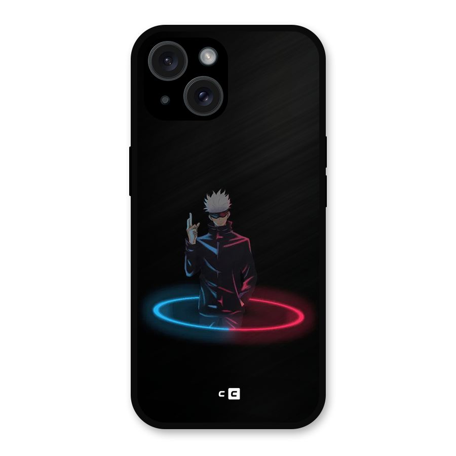 Gojo Sataru Wink Metal Back Case for iPhone 15
