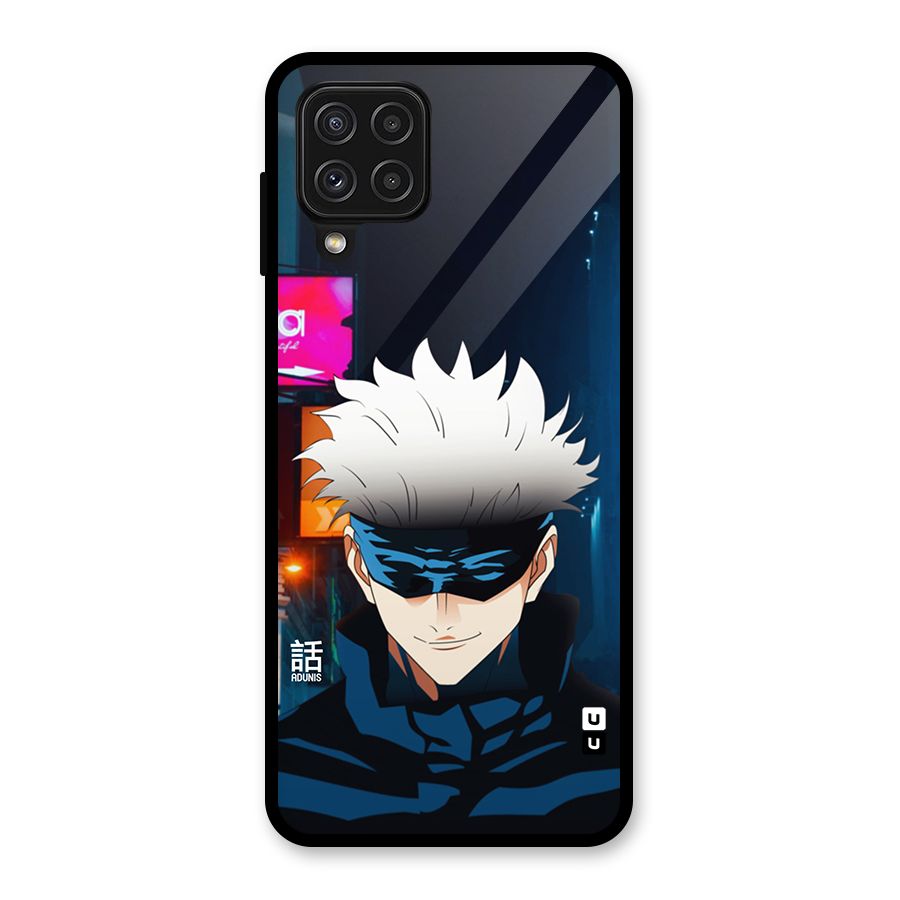 Gojo Smiles Glass Back Case for Galaxy A22 4G