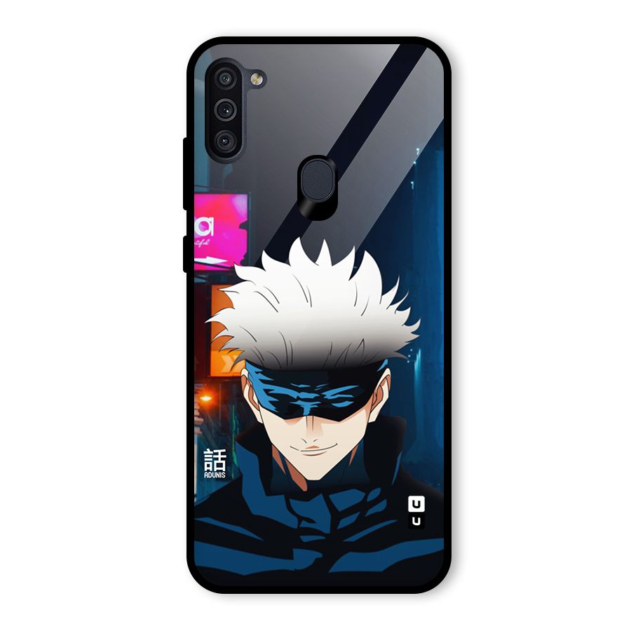 Gojo Smiles Glass Back Case for Galaxy M11
