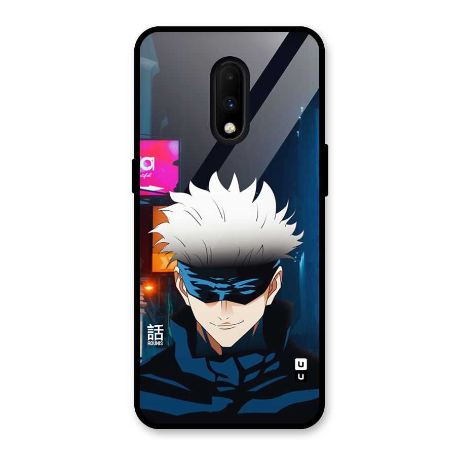 Gojo Smiles Glass Back Case for OnePlus 7