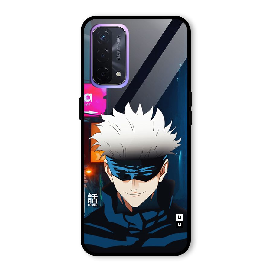 Gojo Smiles Glass Back Case for Oppo A74 5G
