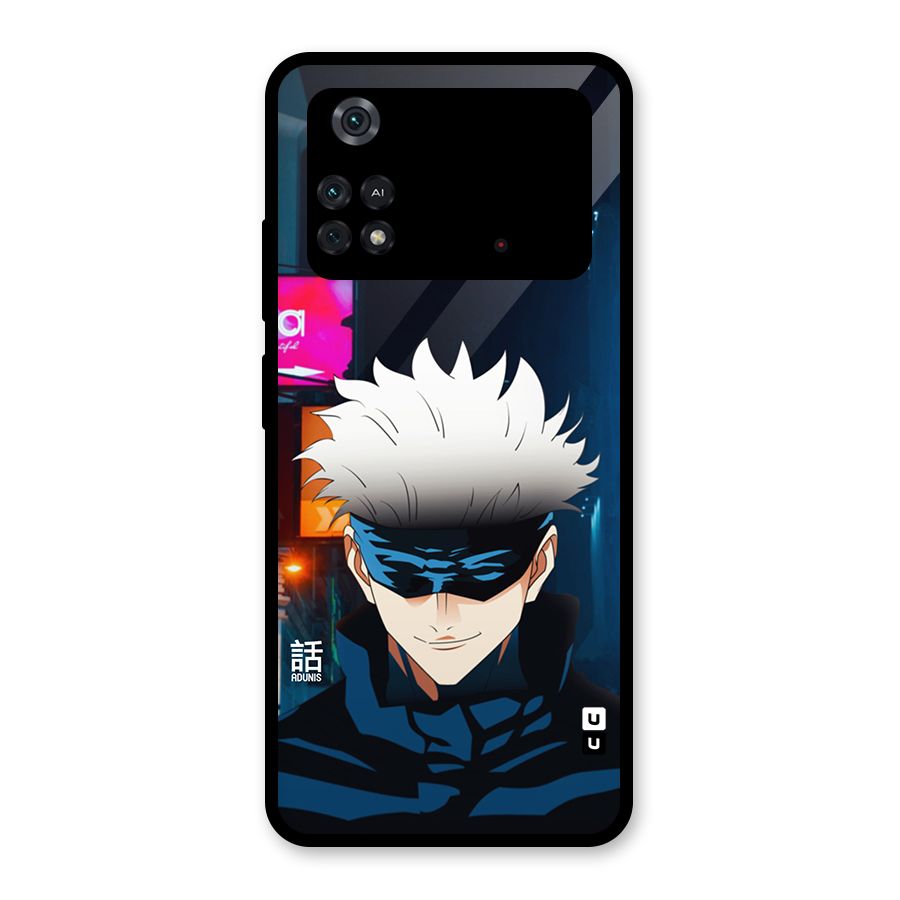 Gojo Smiles Glass Back Case for Poco M4 Pro 4G