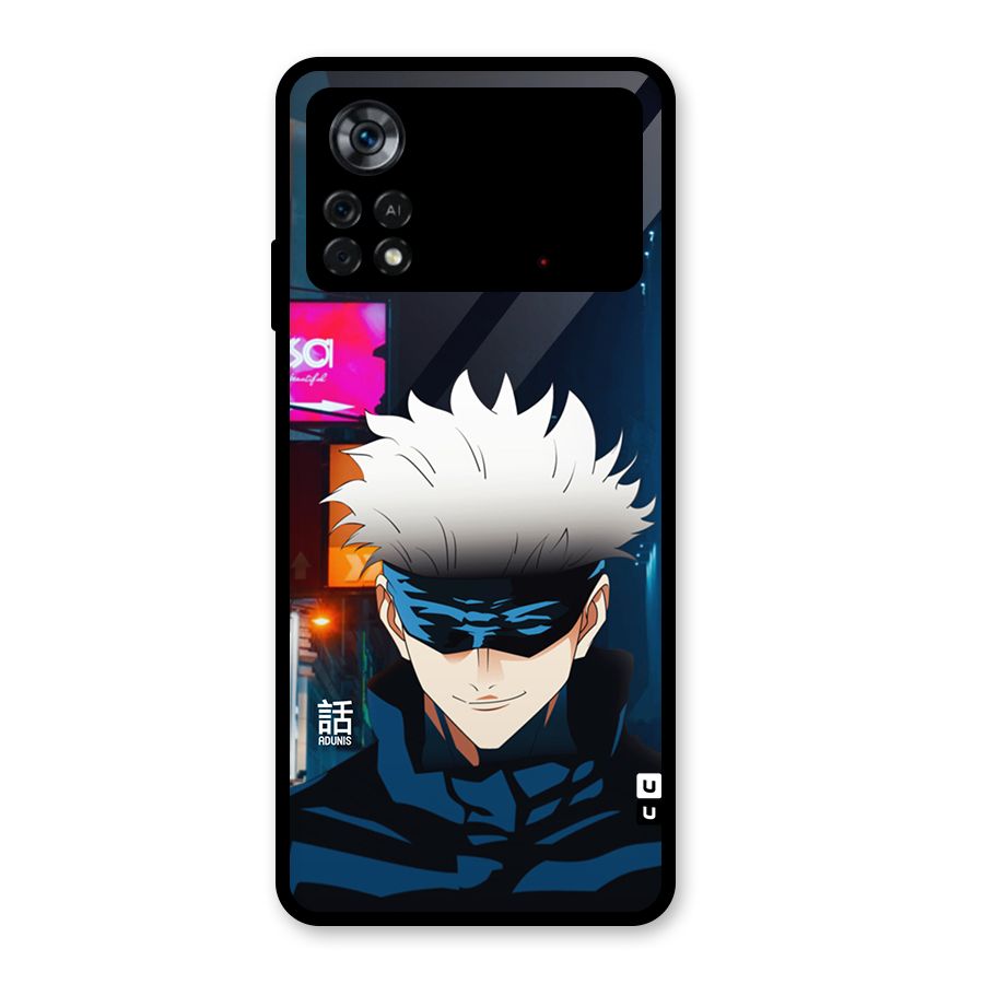 Gojo Smiles Glass Back Case for Poco X4 Pro 5G