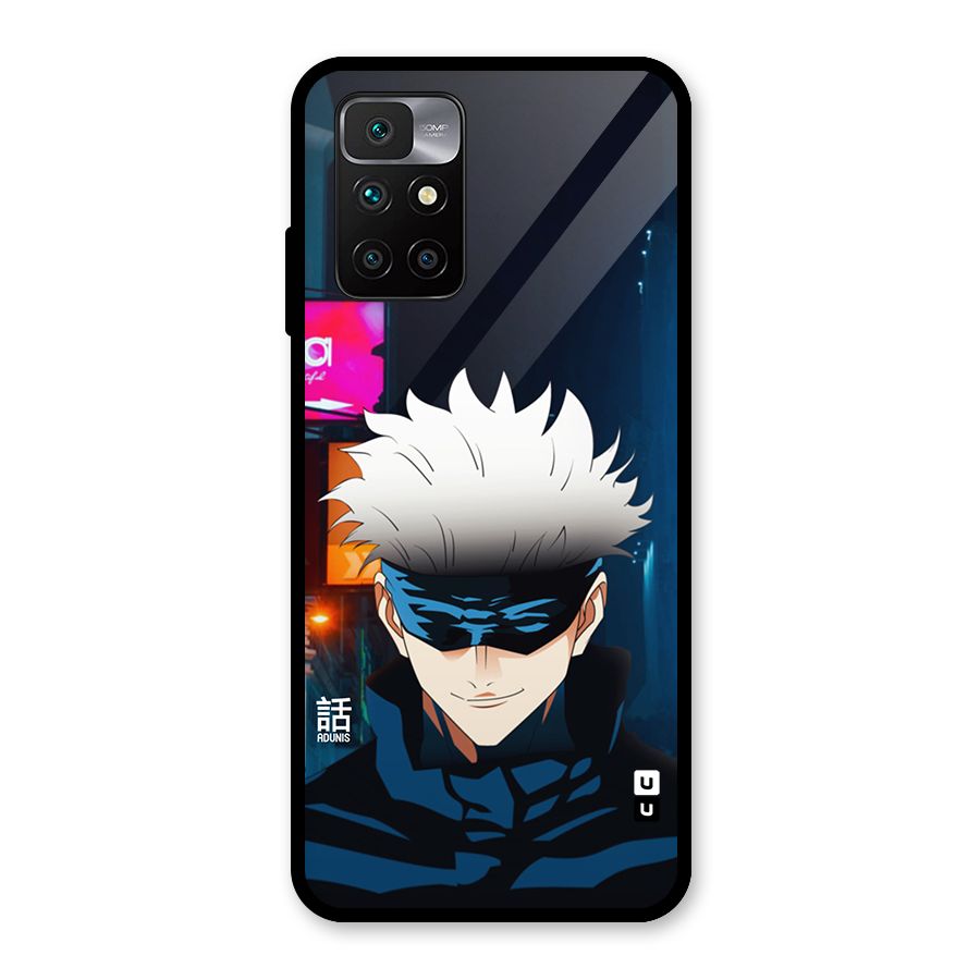 Gojo Smiles Glass Back Case for Redmi 10 Prime