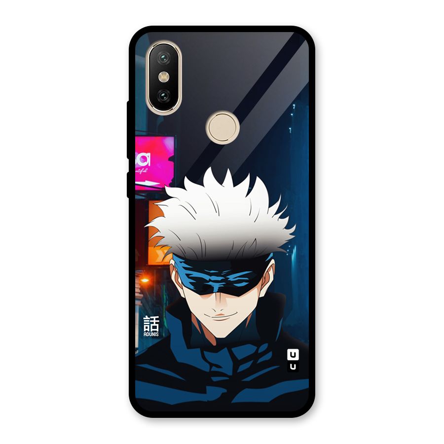Gojo Smiles Glass Back Case for Redmi A2