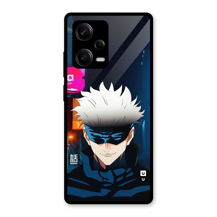 Gojo Smiles Glass Back Case for Redmi Note 12 Pro