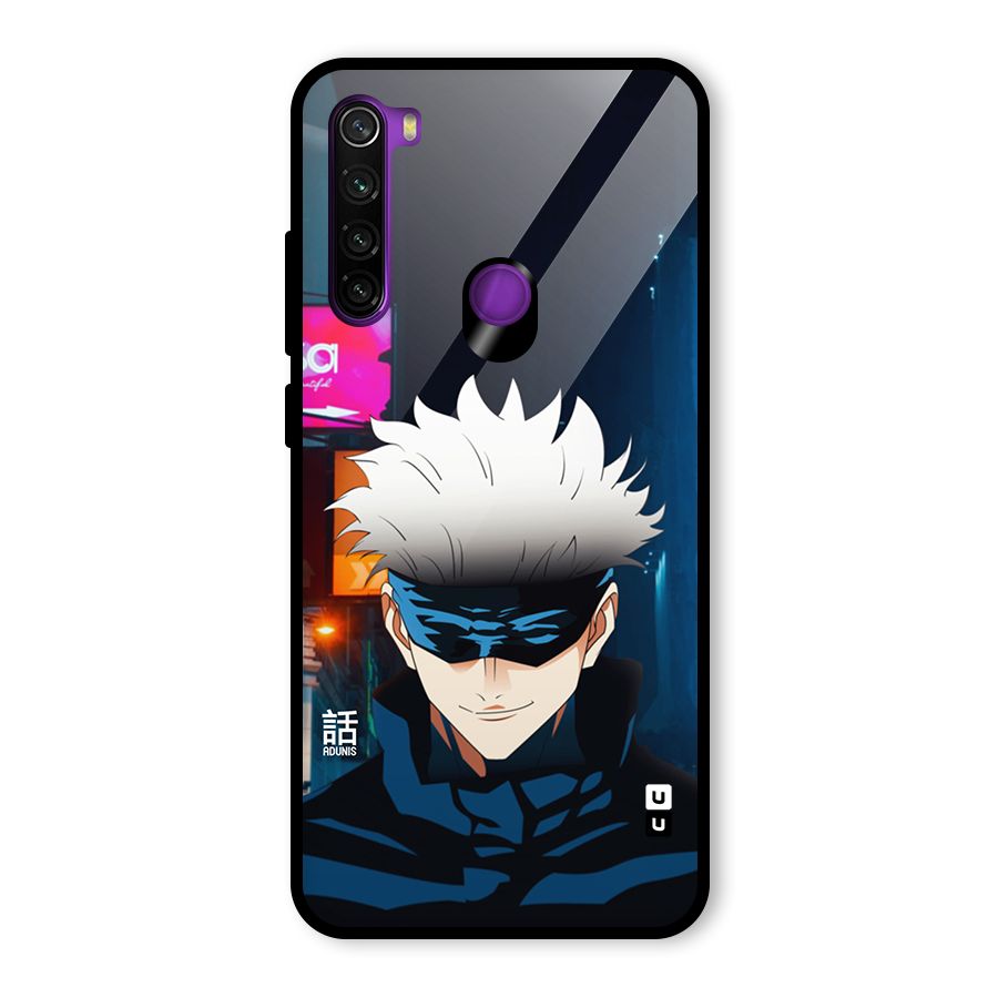 Gojo Smiles Glass Back Case for Redmi Note 8