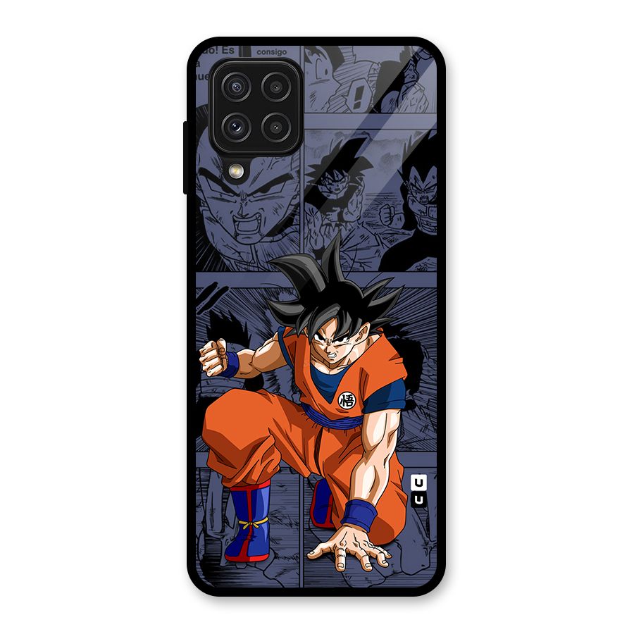 Goku Manga Art Glass Back Case for Galaxy A22 4G