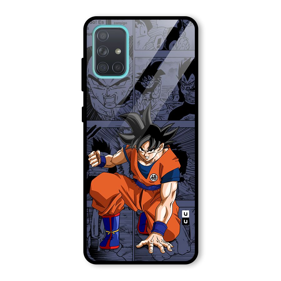 Goku Manga Art Glass Back Case for Galaxy A71