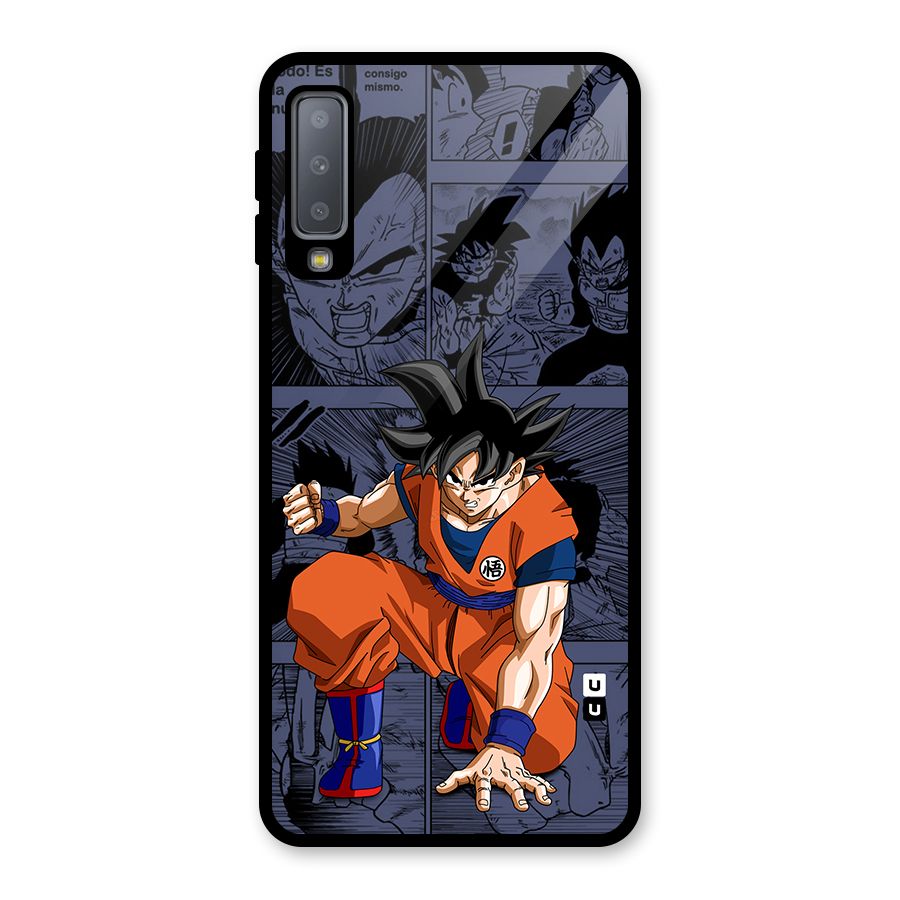 Goku Manga Art Glass Back Case for Galaxy A7 (2018)