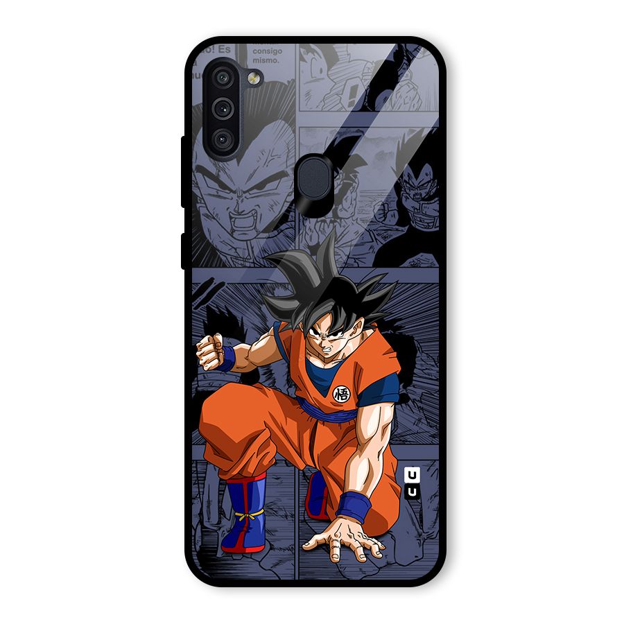 Goku Manga Art Glass Back Case for Galaxy M11
