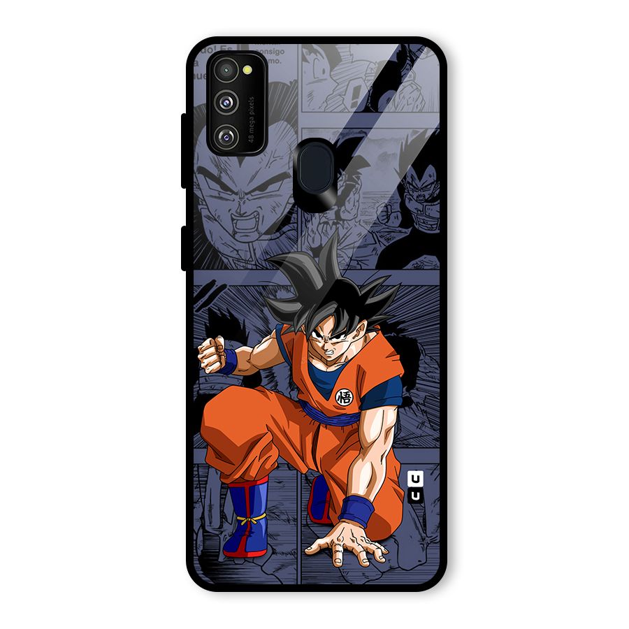Goku Manga Art Glass Back Case for Galaxy M30s