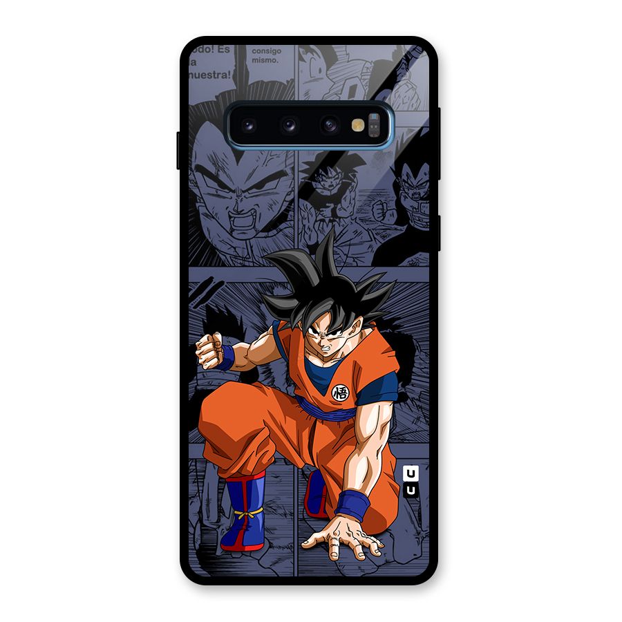 Goku Manga Art Glass Back Case for Galaxy S10