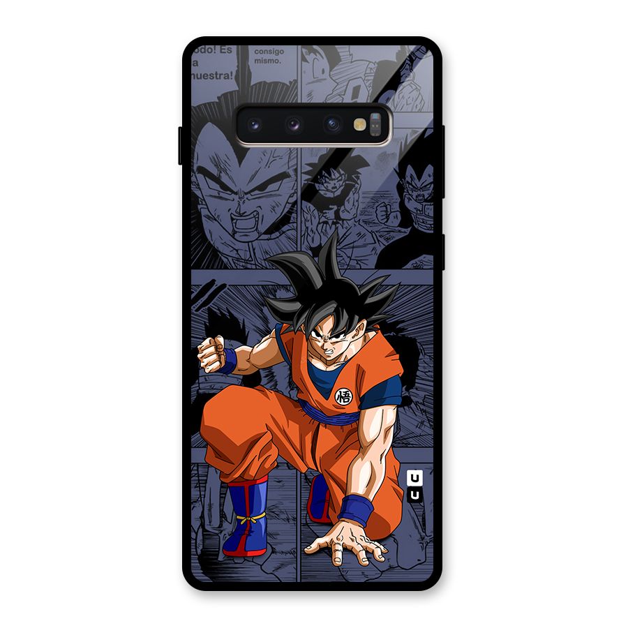 Goku Manga Art Glass Back Case for Galaxy S10 Plus