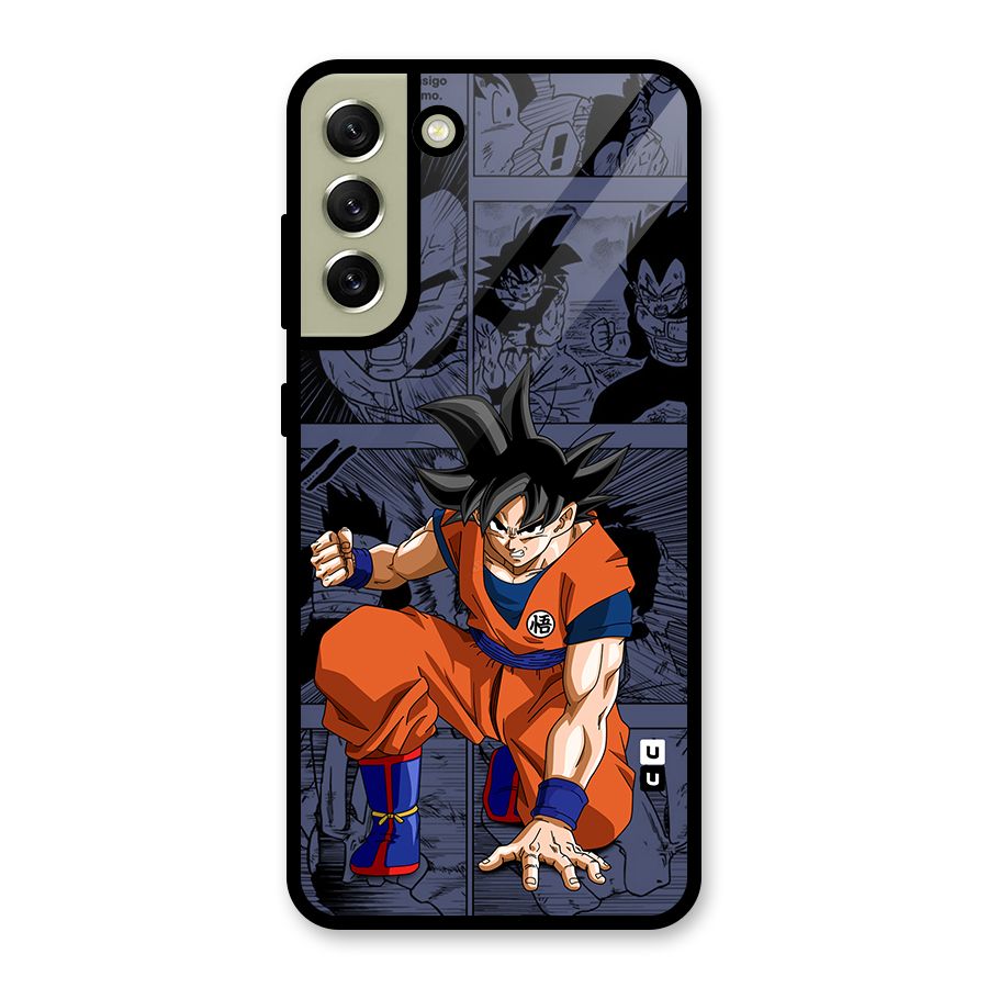 Goku Manga Art Glass Back Case for Galaxy S21 FE 5G