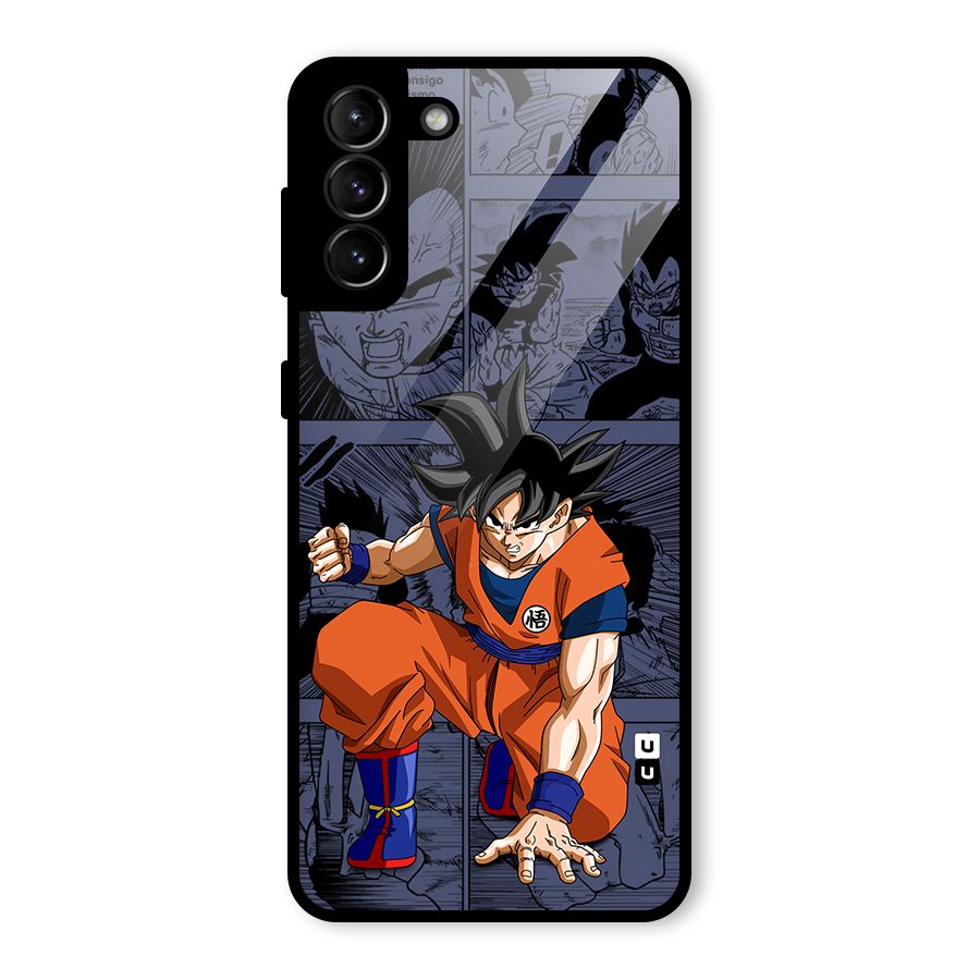 Goku Manga Art Glass Back Case for Galaxy S21 Plus
