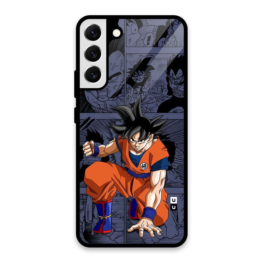 Goku Manga Art Glass Back Case for Galaxy S22 Plus 5G
