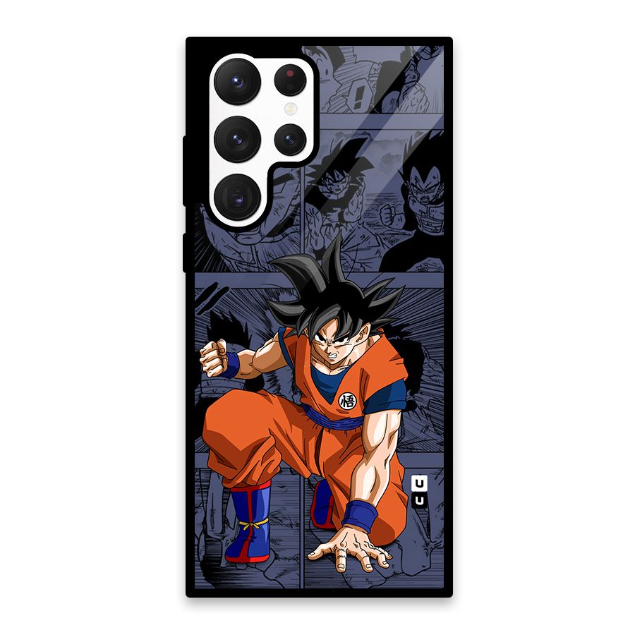 Goku Manga Art Glass Back Case for Galaxy S22 Ultra 5G